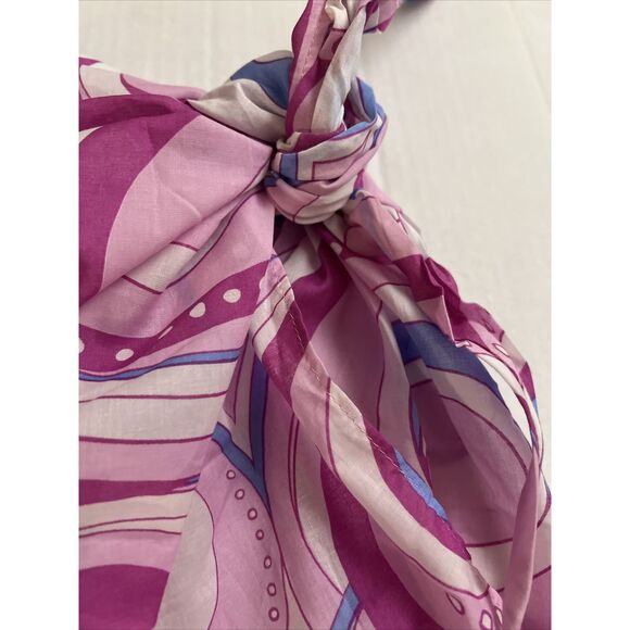 AQUA Swim Bloomingdales O/S Pink Swirl Pareo Cotton Printed Beach Cover-Up Skirt - Picture 3 of 8